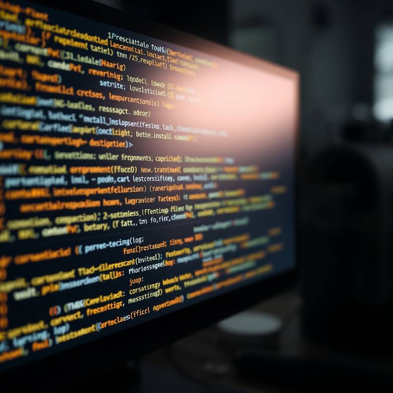Capture d'écran de lignes de code, illustrant le développement web et l'expertise technique.